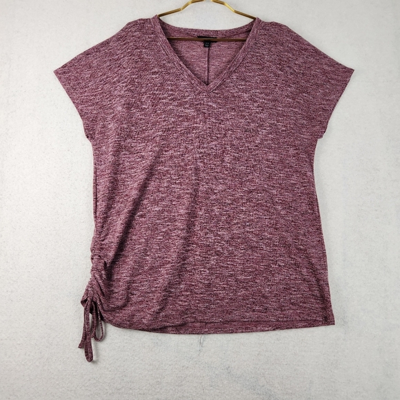 Lane Bryant Womens Size 14/16 Mauve V-Neck One Side Scrunch Stretch Top Shirt - Picture 1 of 8